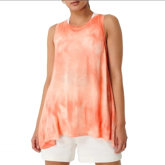 NWT Sweaty Betty Easy Peasy Swing Active Tank Top In Nectarine Orange Tie Dye - Picture 1 of 5